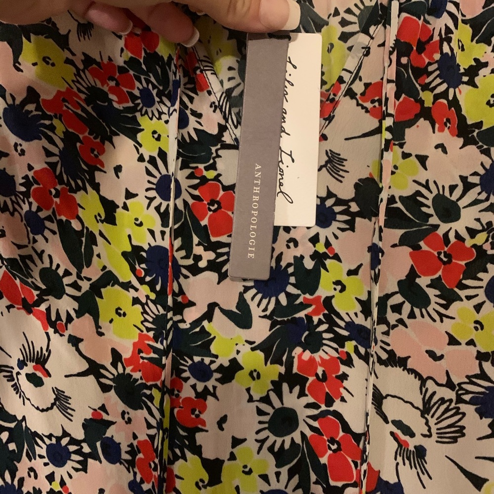 Anthro floral & pattern midi dress